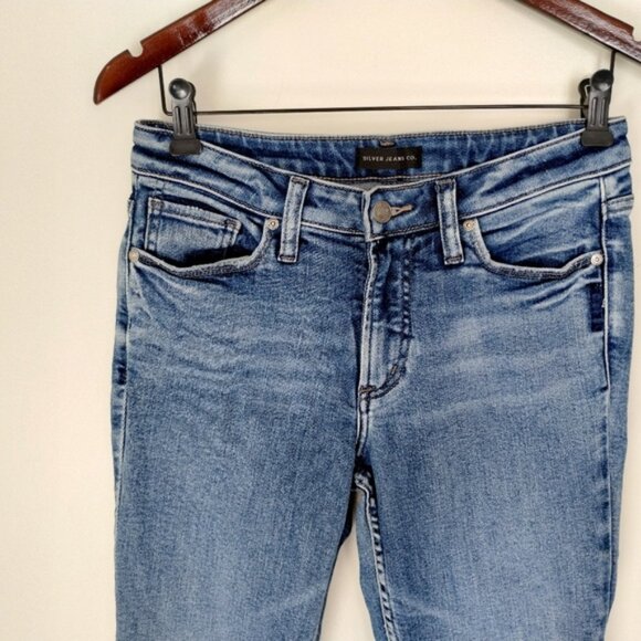 Silver Jeans Most Wanted Skinny Size 26 Blue Universal Fit Mid Rise - Picture 3 of 11